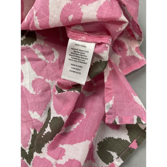 Talbots Womens Shirt 1X Pink Preppy Lightweight Beachy Coastal Old Money Travel - Picture 3 of 9